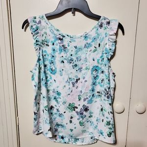Floral Ruffled Tank Top